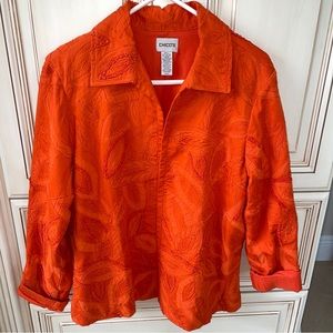 Chicos Size 2 large orange jacket